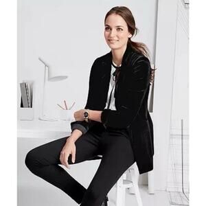 Tommy Hilfiger Black Velvet Blazer Jacket Women’s Sz 16 One Button Holiday Party